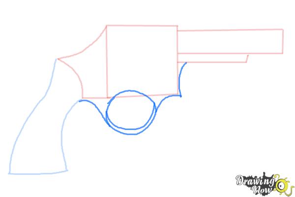 How to Draw a Simple Gun - Step 4 How to Draw a Simple Gun - Step 4