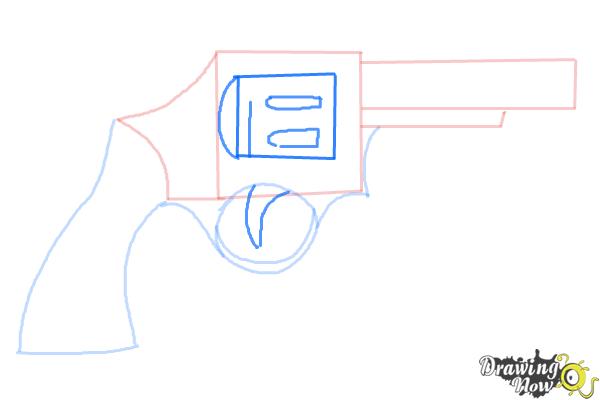 How to Draw a Simple Gun - Step 5 How to Draw a Simple Gun - Step 5