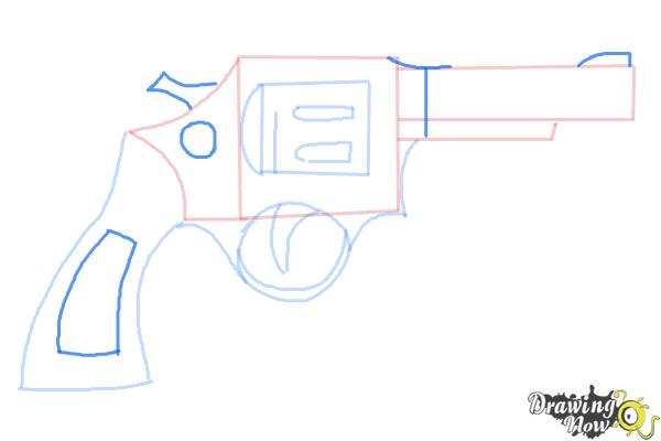 How to Draw a Simple Gun - Step 6 How to Draw a Simple Gun - Step 6
