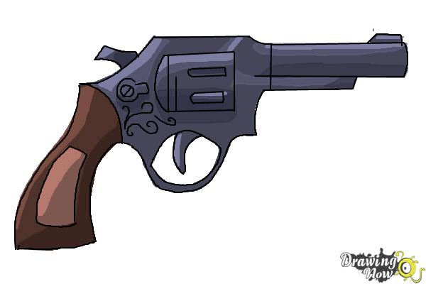 How to Draw a Simple Gun - Step 9 How to Draw a Simple Gun - Step 9