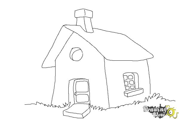 How to Draw a Simple House - Step 10 How to Draw a Simple House - Step 10