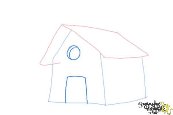 How to Draw a Simple House - Step 4 How to Draw a Simple House - Step 4