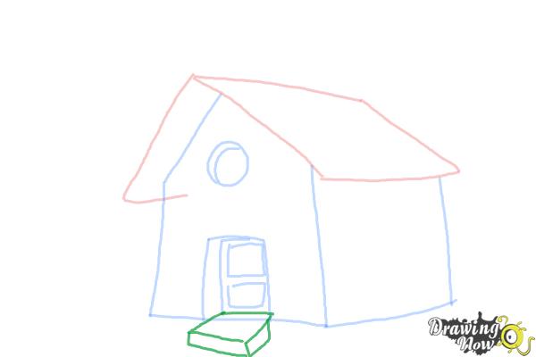 How to Draw a Simple House - Step 6 How to Draw a Simple House - Step 6