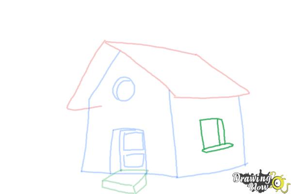 How to Draw a Simple House - Step 7 How to Draw a Simple House - Step 7