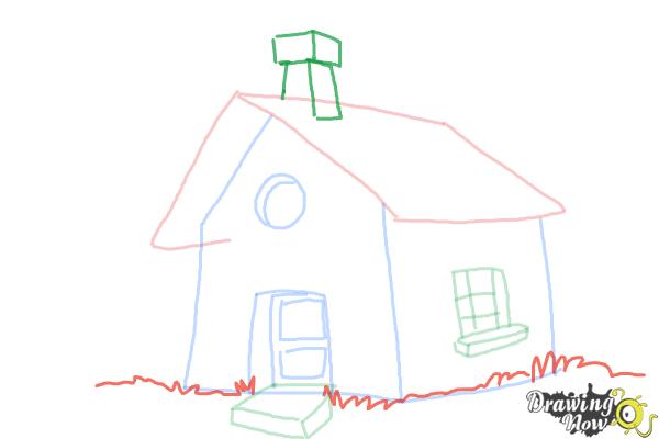 How to Draw a Simple House - Step 9 How to Draw a Simple House - Step 9