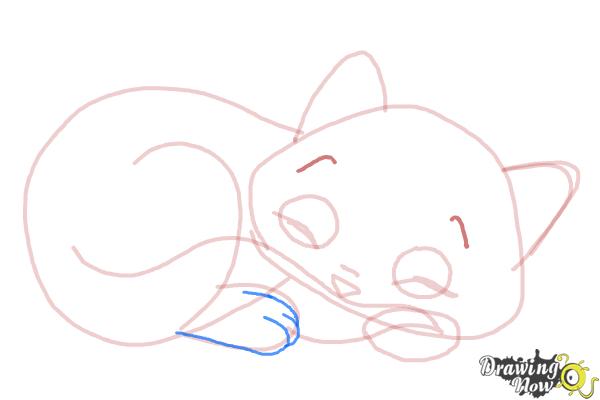 How to Draw a Sleeping Cat - Step 10 How to Draw a Sleeping Cat - Step 10