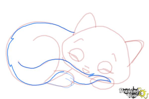 How to Draw a Sleeping Cat - Step 11 How to Draw a Sleeping Cat - Step 11