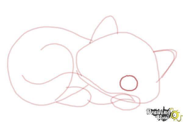 How to Draw a Sleeping Cat - Step 7 How to Draw a Sleeping Cat - Step 7