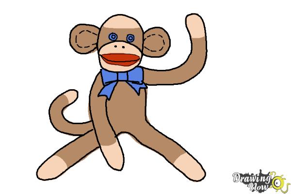 How to Draw a Sock Monkey - Step 14