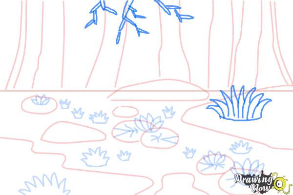How to Draw a Swamp - Step 7 How to Draw a Swamp - Step 7