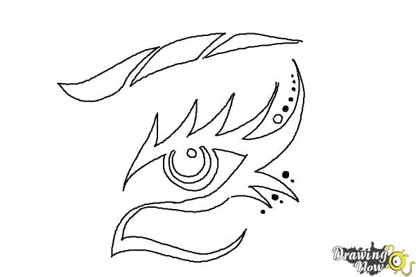 How to Draw a Tribal Eye - Step 8 How to Draw a Tribal Eye - Step 8