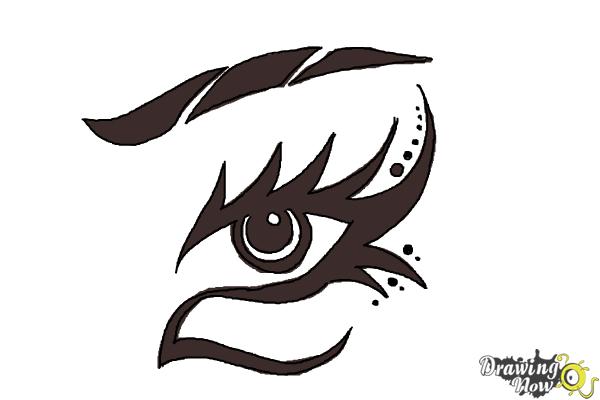 How to Draw a Tribal Eye - Step 9 How to Draw a Tribal Eye - Step 9