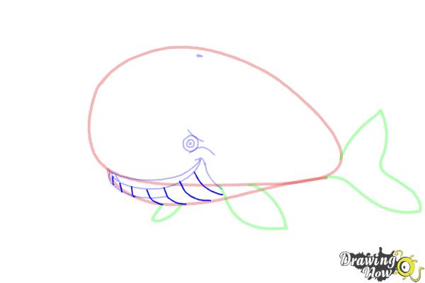 How to Draw a Whale For Kids - Step 8 How to Draw a Whale For Kids - Step 8