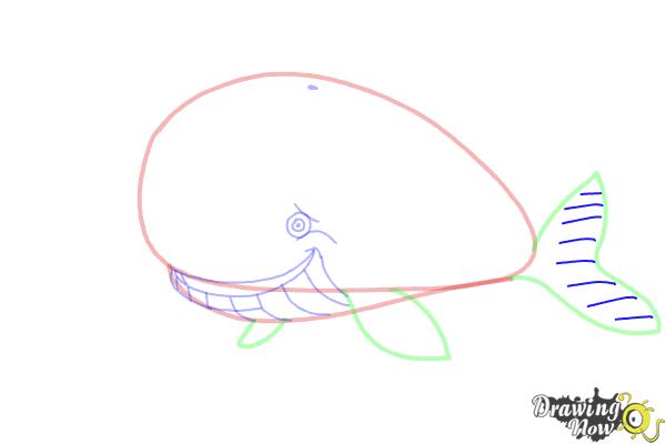 How to Draw a Whale For Kids - Step 9 How to Draw a Whale For Kids - Step 9