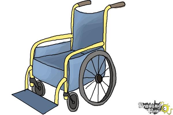How to Draw a Wheelchair - Step 10 How to Draw a Wheelchair - Step 10