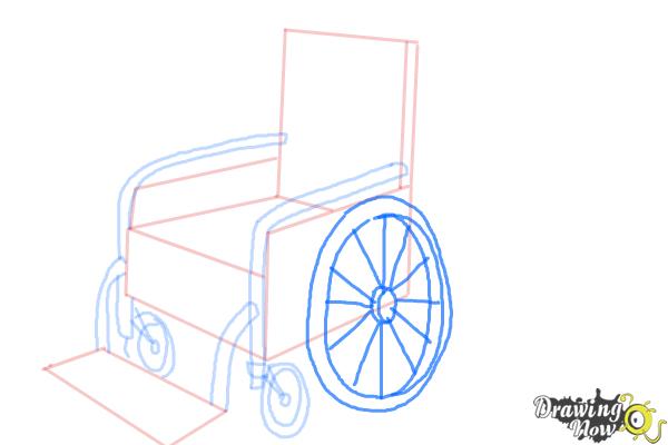 How to Draw a Wheelchair - Step 7 How to Draw a Wheelchair - Step 7