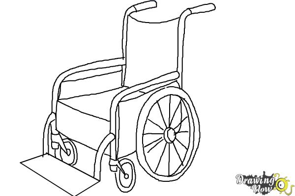 How to Draw a Wheelchair - Step 9 How to Draw a Wheelchair - Step 9