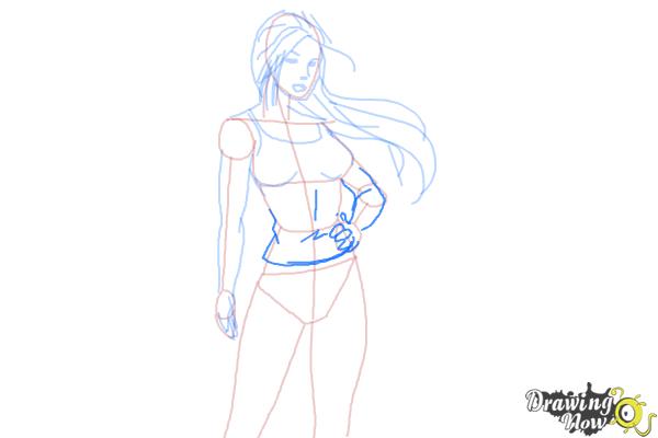 How to Draw a Woman Step by Step - Step 8