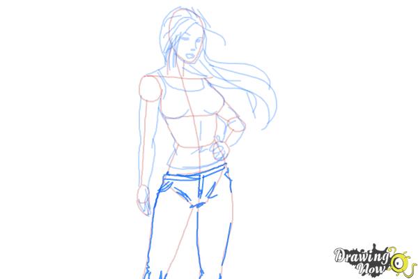 How to Draw a Woman Step by Step - Step 9