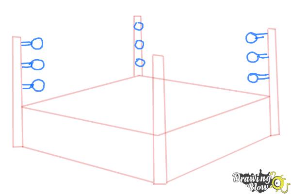How to Draw a Wrestling Ring - Step 4 How to Draw a Wrestling Ring - Step 4