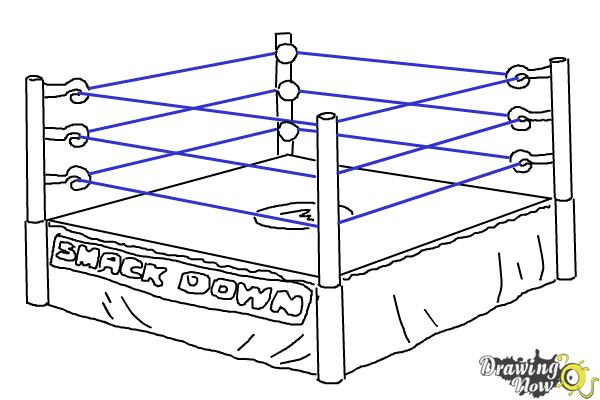 How to Draw a Wrestling Ring - Step 7 How to Draw a Wrestling Ring - Step 7