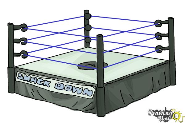 How to Draw a Wrestling Ring - Step 8 How to Draw a Wrestling Ring - Step 8