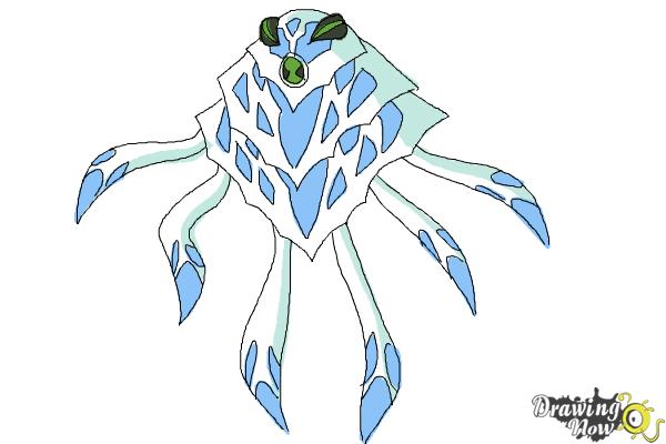 How to Draw Ampfibian from Ben 10 Omniverse - Step 9 How to Draw Ampfibian from Ben 10 Omniverse - Step 9