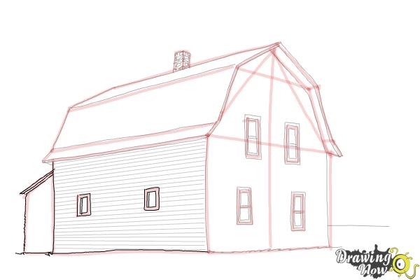 How to Draw an Old Farm House - Step 10