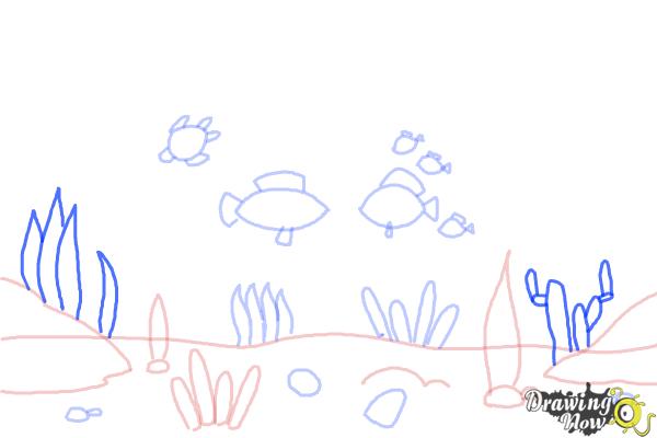 How to Draw an Underwater Scenehow to Draw an Underwater Scene - Step 7 How to Draw an Underwater Scenehow to Draw an Underwater Scene - Step 7