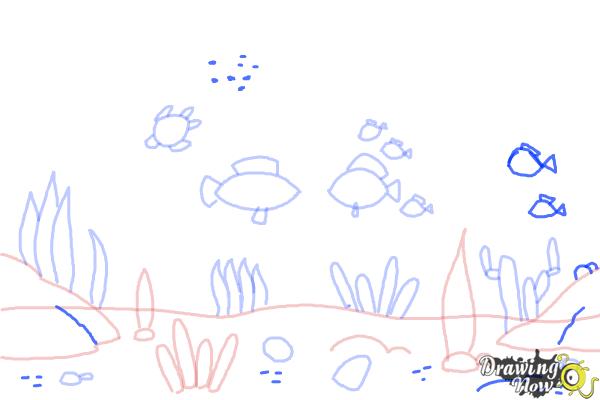 How to Draw an Underwater Scenehow to Draw an Underwater Scene - Step 8 How to Draw an Underwater Scenehow to Draw an Underwater Scene - Step 8