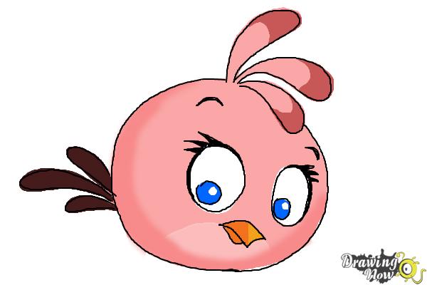 How to Draw Angry Bird Stella, Pink Bird - Step 10 How to Draw Angry Bird Stella, Pink Bird - Step 10