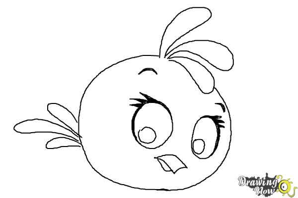 How to Draw Angry Bird Stella, Pink Bird - Step 9 How to Draw Angry Bird Stella, Pink Bird - Step 9