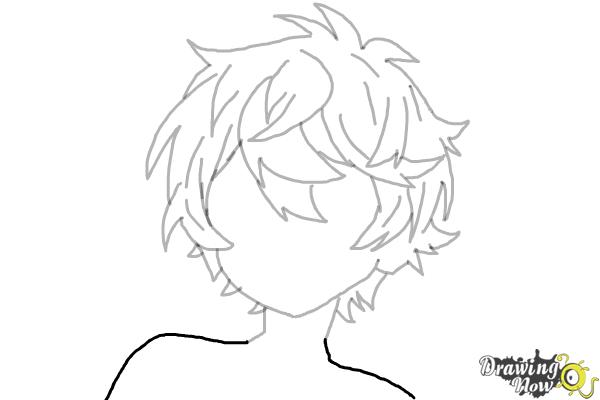 How to Draw Anime Boy Hair - Step 15 How to Draw Anime Boy Hair - Step 15
