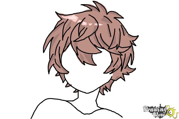 How to Draw Anime Boy Hair - Step 16 How to Draw Anime Boy Hair - Step 16