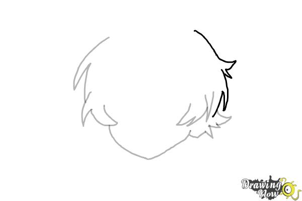 How to Draw Anime Boy Hair - Step 6 How to Draw Anime Boy Hair - Step 6