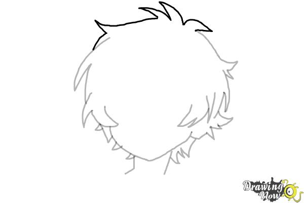 How to Draw Anime Boy Hair - Step 9 How to Draw Anime Boy Hair - Step 9