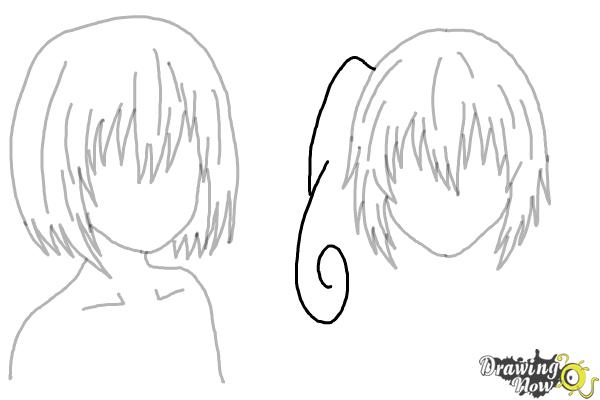How to Draw Anime Girl Hair - Step 20 How to Draw Anime Girl Hair - Step 20