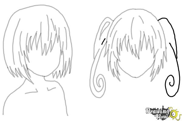 How to Draw Anime Girl Hair - Step 22 How to Draw Anime Girl Hair - Step 22