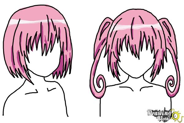 How to Draw Anime Girl Hair - Step 25 How to Draw Anime Girl Hair - Step 25