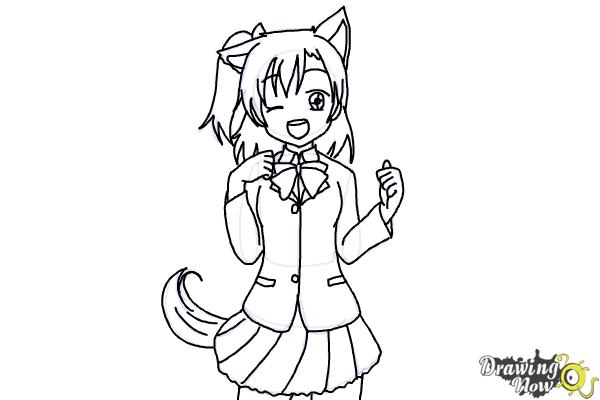 How to Draw Anime Girl - Step 10 How to Draw Anime Girl - Step 10