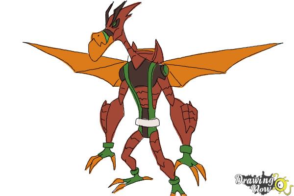 How to Draw Astrodactyl from Ben 10 Omniverse - Step 10 How to Draw Astrodactyl from Ben 10 Omniverse - Step 10