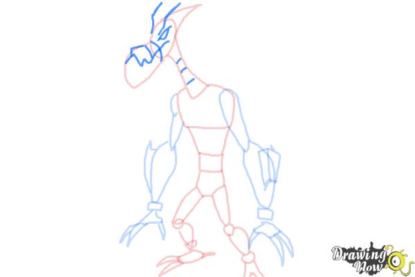 How to Draw Astrodactyl from Ben 10 Omniverse - Step 6 How to Draw Astrodactyl from Ben 10 Omniverse - Step 6