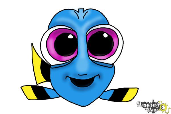 How to Draw Baby Dory From Finding Dory - Step 8 How to Draw Baby Dory From Finding Dory - Step 8