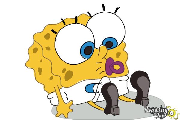 How to Draw Baby Spongebob Squarepants - Step 12 How to Draw Baby Spongebob Squarepants - Step 12