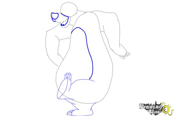 How to Draw Baloo From The Jungle Book - Step 7 How to Draw Baloo From The Jungle Book - Step 7