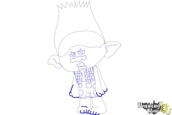 How to Draw Branch from Trolls Movie - Step 10 How to Draw Branch from Trolls Movie - Step 10