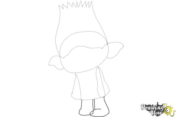 How to Draw Branch from Trolls Movie - Step 5 How to Draw Branch from Trolls Movie - Step 5