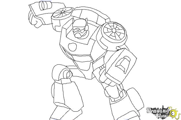 How to Draw Chase from Transformers Rescue Bots - Step 10 How to Draw Chase from Transformers Rescue Bots - Step 10