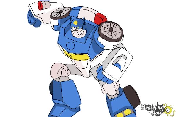 How to Draw Chase from Transformers Rescue Bots - Step 11 How to Draw Chase from Transformers Rescue Bots - Step 11