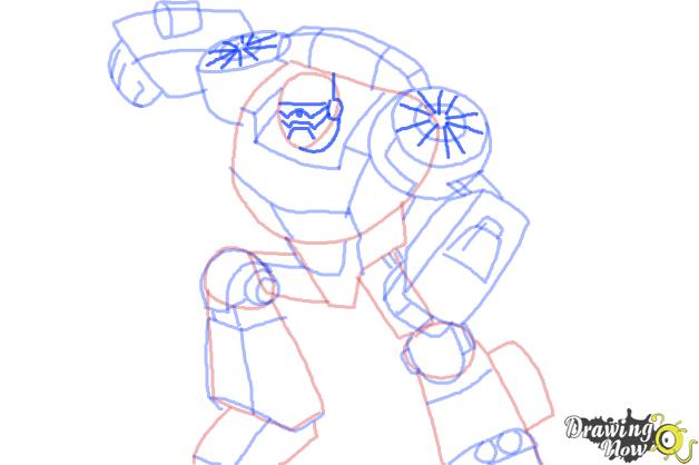 How to Draw Chase from Transformers Rescue Bots - Step 9 How to Draw Chase from Transformers Rescue Bots - Step 9